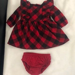 NB Baby Dress Plaid